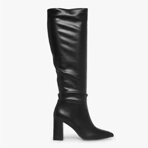 Madden Girl Fairfield Black Knee-High Leather Boots